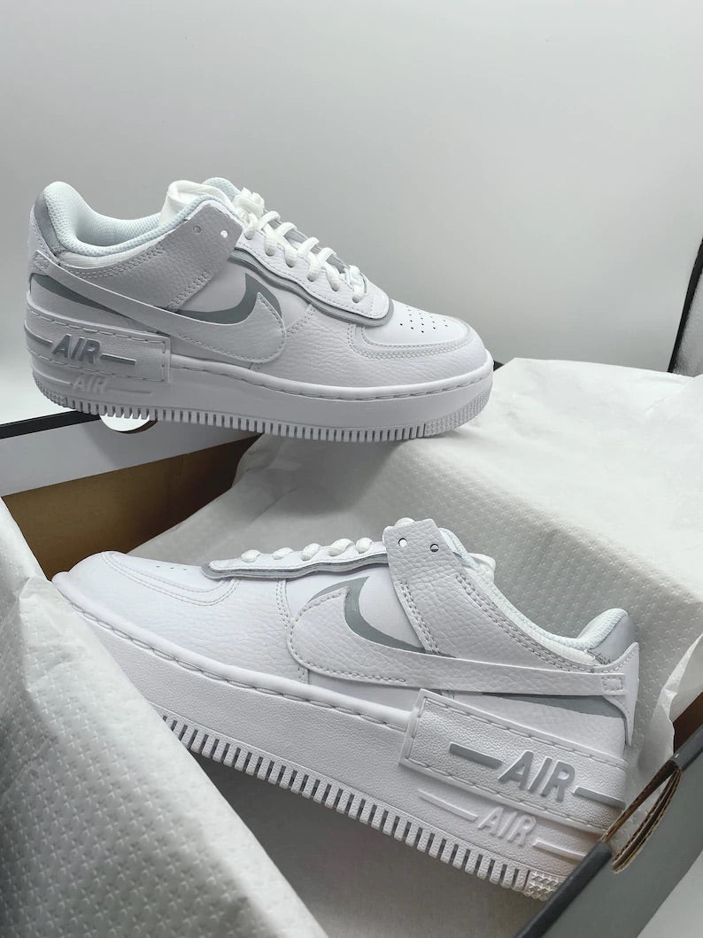 Custom Nike AIR Force Shadow 1 Sneaker - Grey Details - julescustomizedkicks