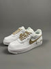 Custom Nike AIR Force Shadow 1 Sneaker - Swarovski Strasssteine GOLD EDITION - julescustomizedkicks