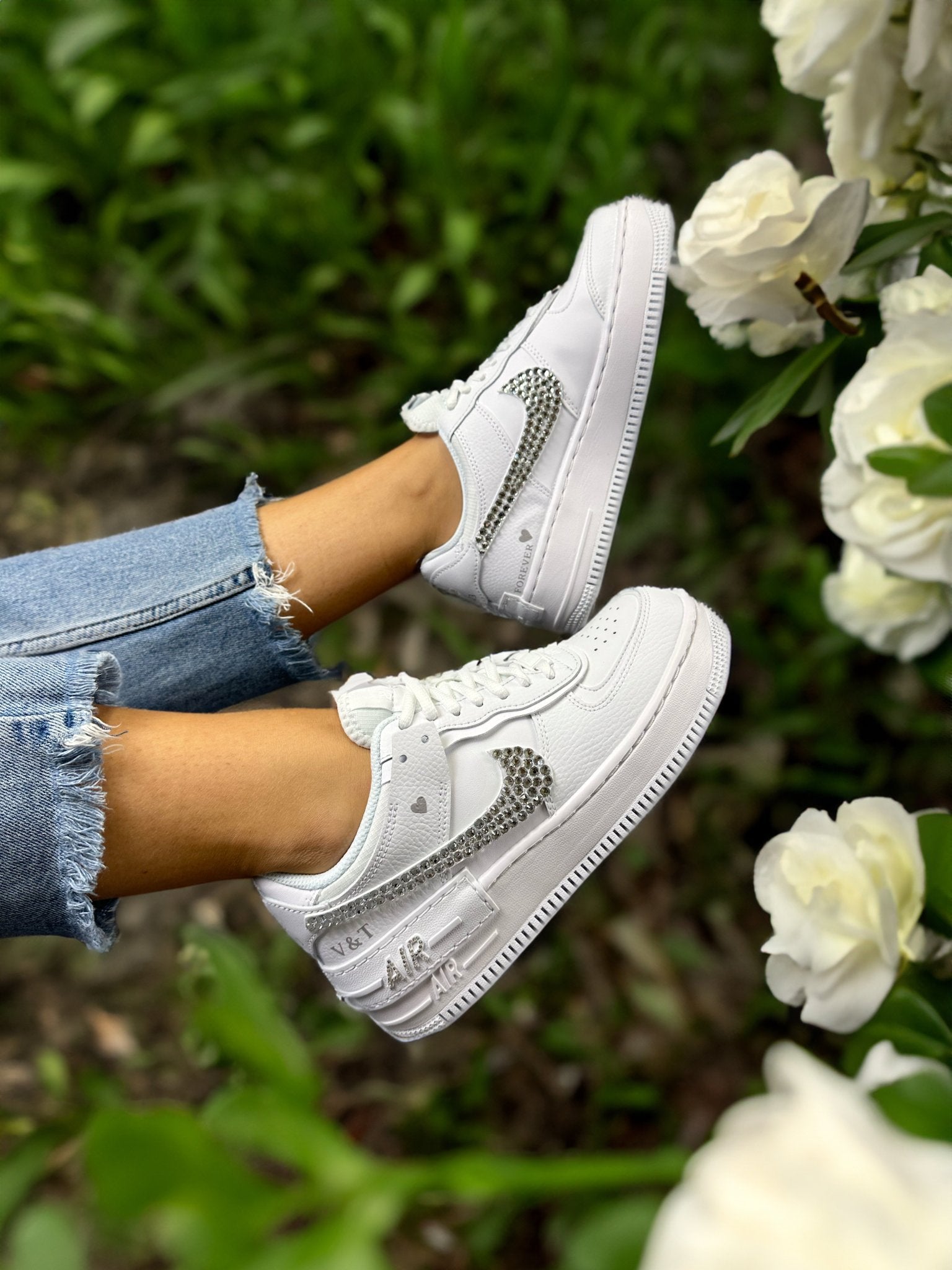 Custom Nike AIR Force Shadow Sneaker Swarovski Strasssteine