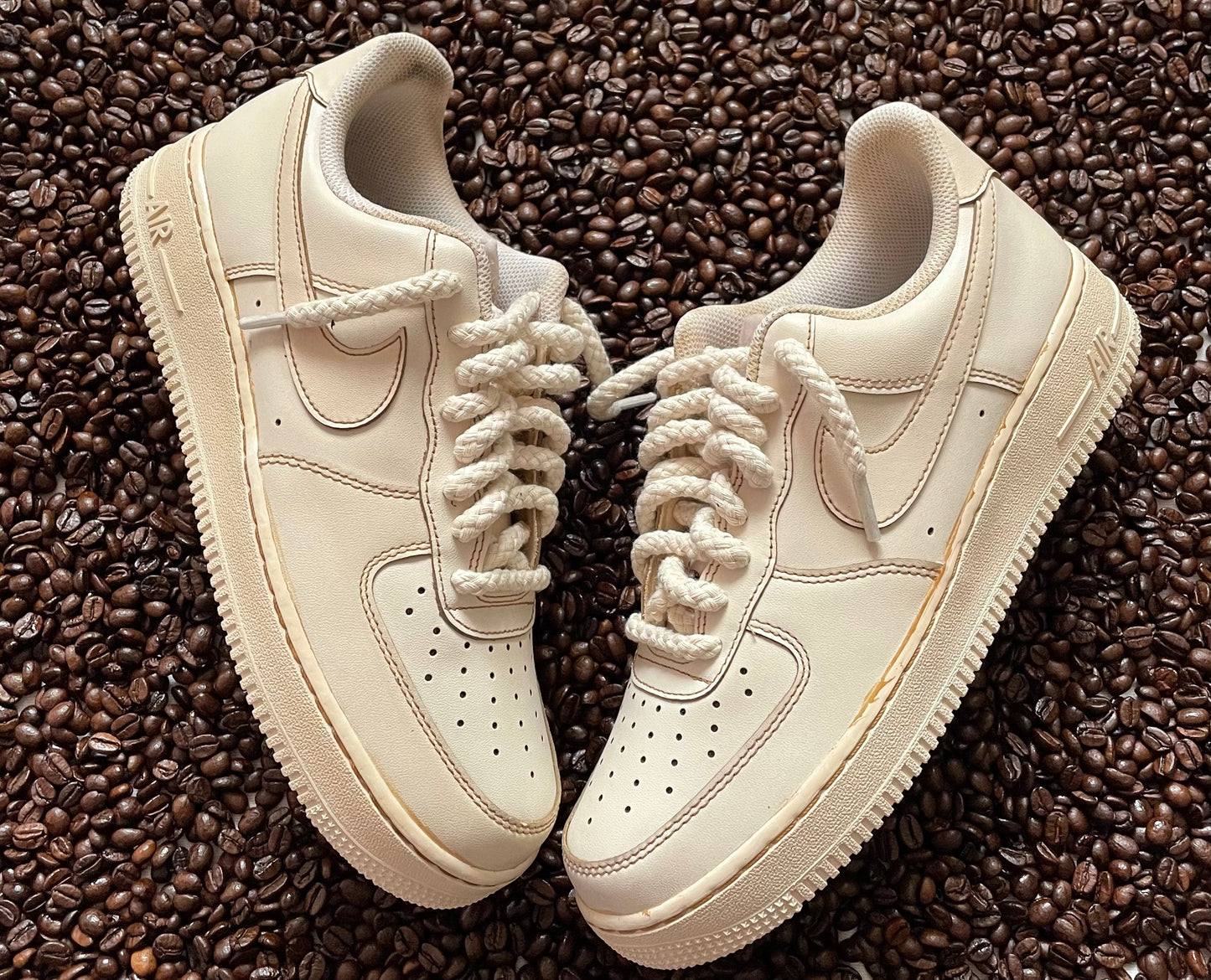 Custom Nike AIR Force 1 Sneaker - Coffee