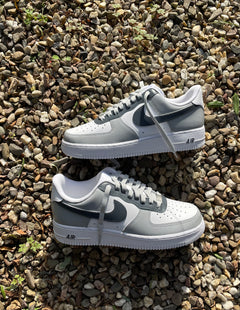Baskets personnalisées Nike Air Force 1 - 2 tons gris