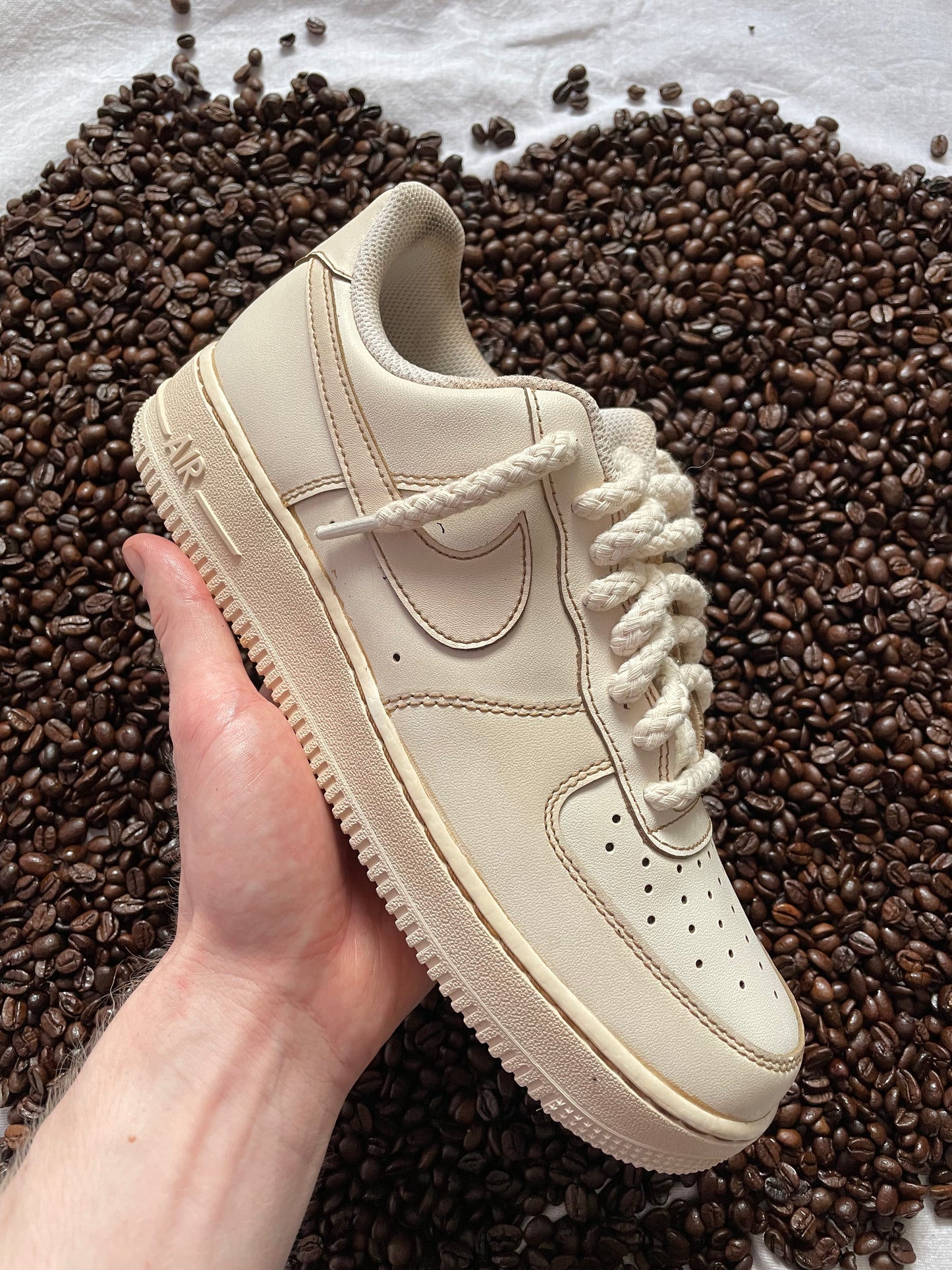 Custom Nike AIR Force 1 Sneaker - Coffee