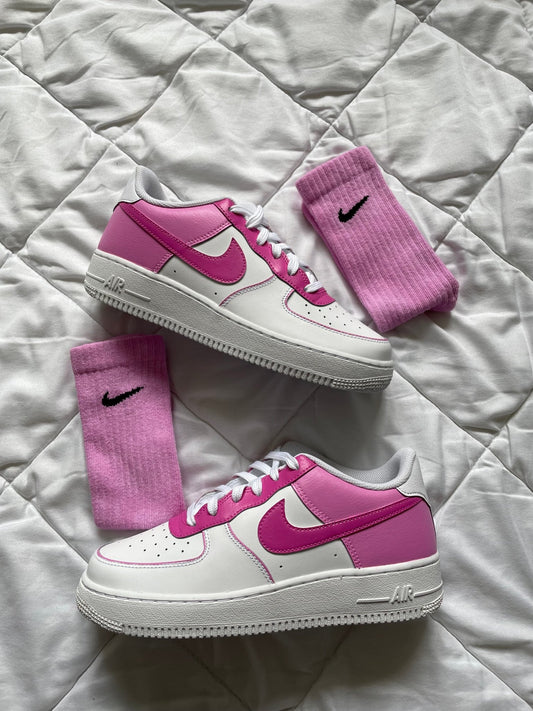 Nike AIR Force 1 Custom Sneaker - Baby Pink - julescustomizedkicks